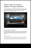 Driven by Classics Ένα διαχρονικό πάθος για vintage οχήματα