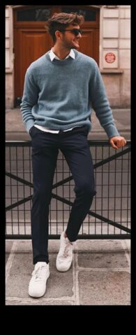 Κομψή ανδρική μόδα στο Street Style που καθορίζει το cool