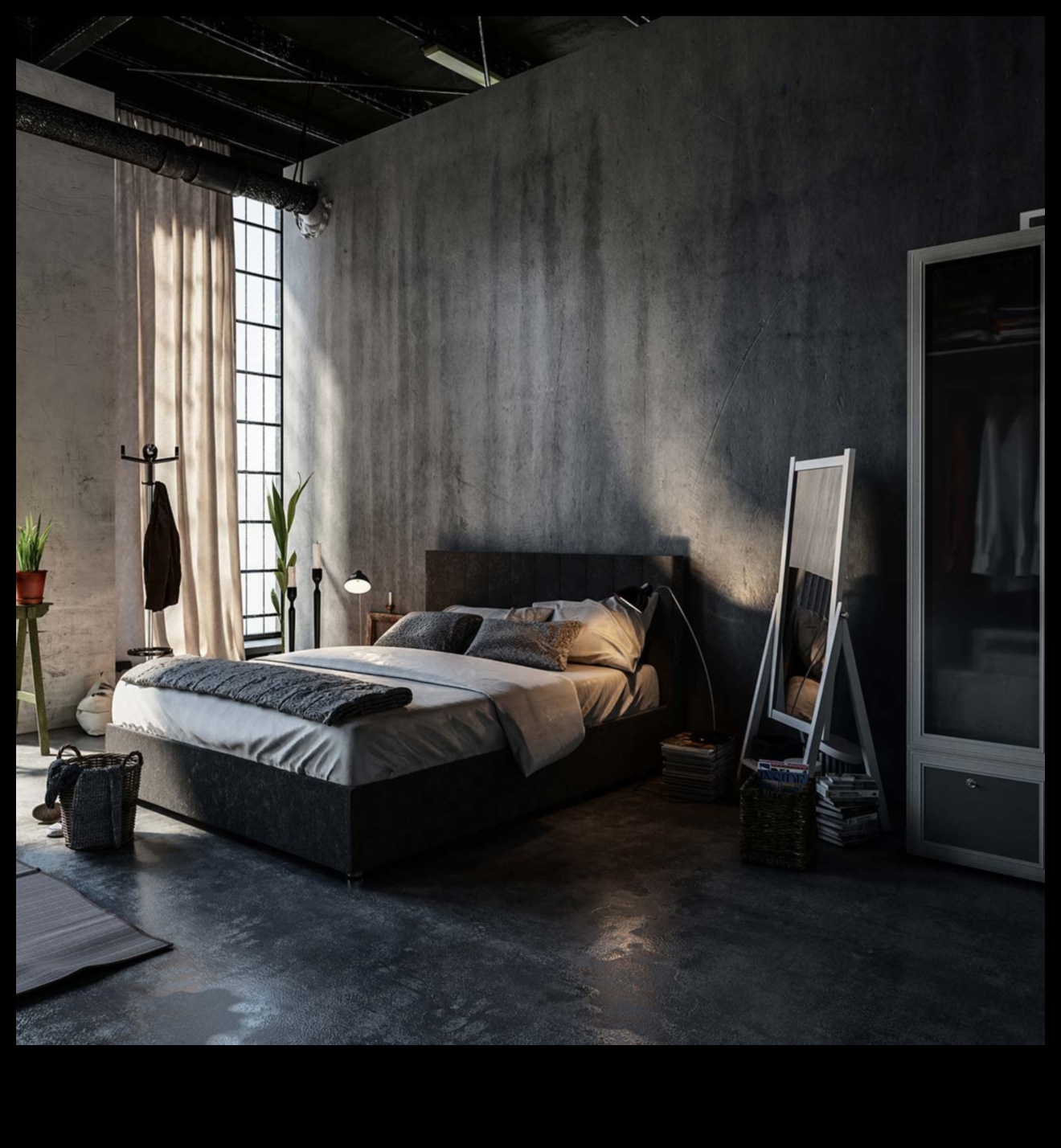 Ιδέες Industrial Chic διακόσμησης υπνοδωματίου